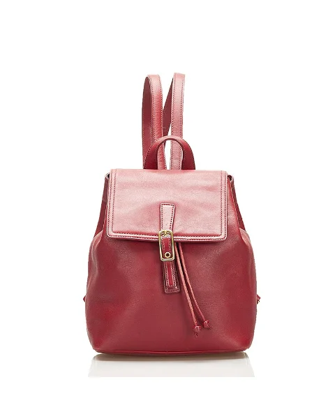 Red Leather Coach Backpack