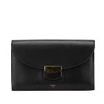 Black Leather Celine Clutch