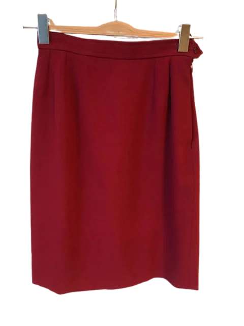 Red Wool Saint Laurent Skirt
