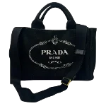 Black Canvas Prada Galleria Bag