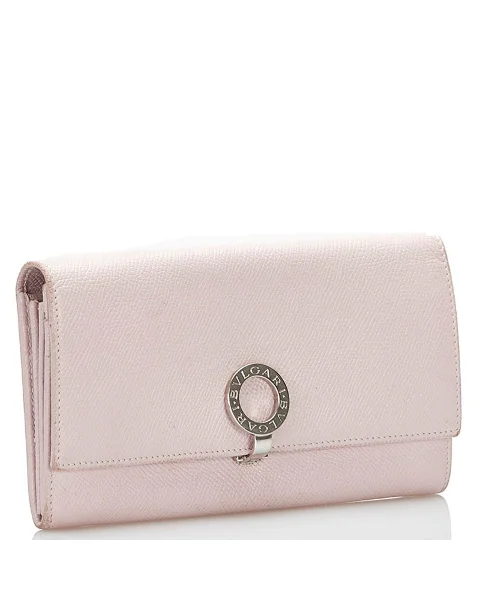 Pink Leather Bvlgari Wallet