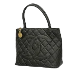 Black Leather Chanel Medaillon