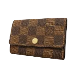 Brown Fabric Louis Vuitton Key Pouch