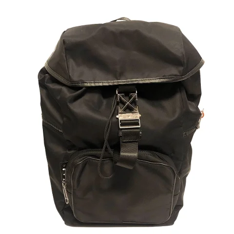 Black Fabric Off White Backpack