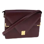 Burgundy Leather Cartier Shoulder Bag