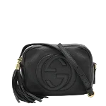 Black Leather Gucci Boat Pochette