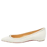 White Leather Christian Louboutin Flats