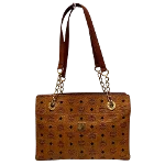 Brown Canvas MCM Tote