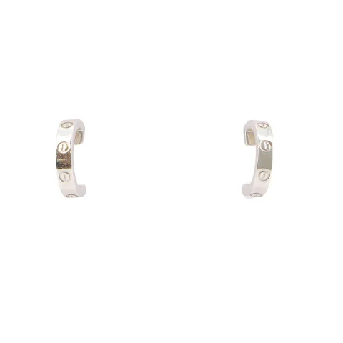 Silver Metal Cartier Earrings