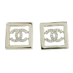 Silver Metal Chanel Earrings