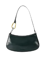 Green Leather Staud Shoulder Bag