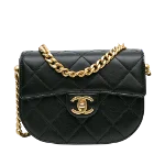 Black Leather Chanel Crossbody Bag