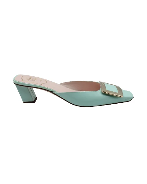 Green Leather Roger Vivier Mules