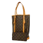 Brown Fabric Louis Vuitton Bucket Bag