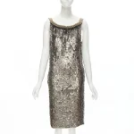 Silver Silk Dries Van Noten Dress