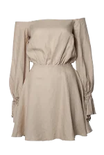 Beige Linen Lee Dress