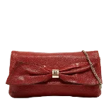 Red Leather Carolina Herrera Clutch