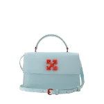 Blue Leather Off White Handbag