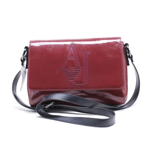 Red Polyester Armani Shoulder Bag