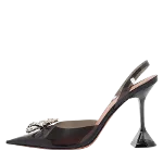 Black Fabric Amina Muaddi Heels