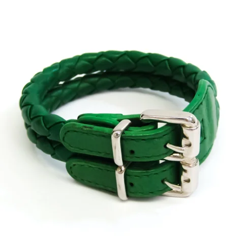 Green Leather Bottega Veneta Bracelet