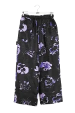 Black Polyester Baum und Pferdgarten Pants