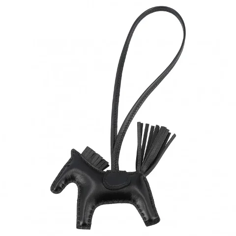 Black Leather Hermès Key Chain