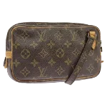 Brown Canvas Louis Vuitton Pochette Marly Bandouliere