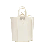 Beige Leather Off White Tote