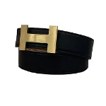 Black Leather Hermès Belt