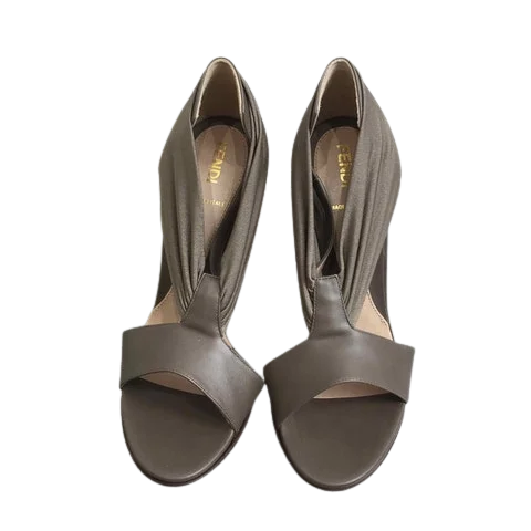 Grey Leather Fendi Sandals