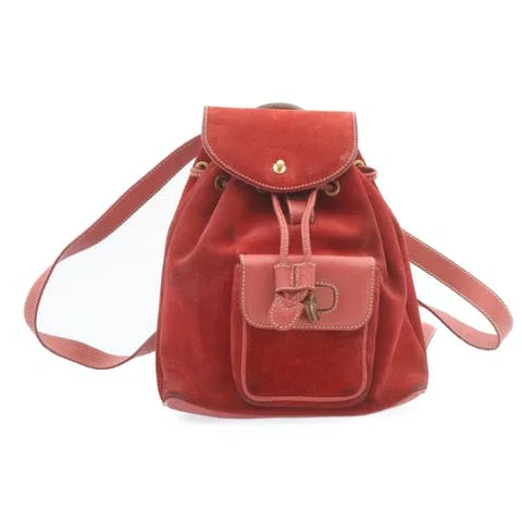 Red Suede Gucci Backpack