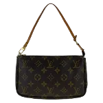 Brown Canvas Louis Vuitton Pochette Accessoires