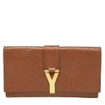 Brown Leather Yves Saint Laurent Clutch