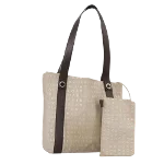 Beige Canvas Bvlgari Tote