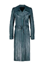 Blue Leather Barbara Bui Coat