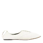 White Leather Loewe Flats