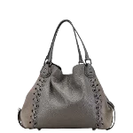 Grey Leather Coach Handbag