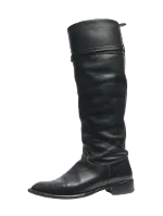 Black Leather Salvatore Ferragamo Boots