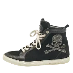 Black Leather Philipp Plein Sneakers