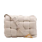 White Leather Bottega Veneta Cassette Bag