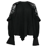 Black Polyester Self Portrait Top