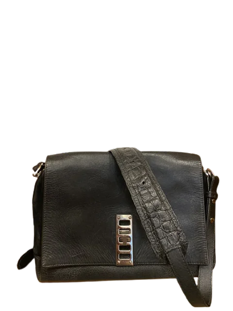 Black Leather Proenza Schouler Crossbody Bag