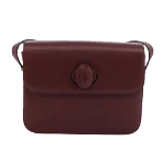 Burgundy Leather Cartier Crossbody Bag