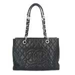 Black Leather Chanel Medaillon