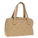 Beige Leather Chanel Handbag