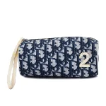 Navy Plastic Dior Cosmetic Pouch