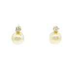 Gold Metal Mikimoto Earrings