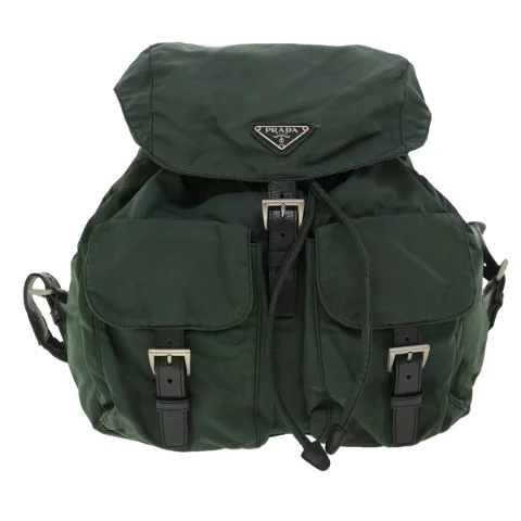 Green Fabric Prada Backpack