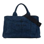 Blue Denim Prada Canapa Tote